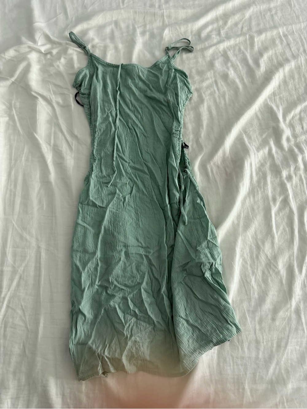 Forever 21 Sage Green Slip Midi Dress with Side Tie